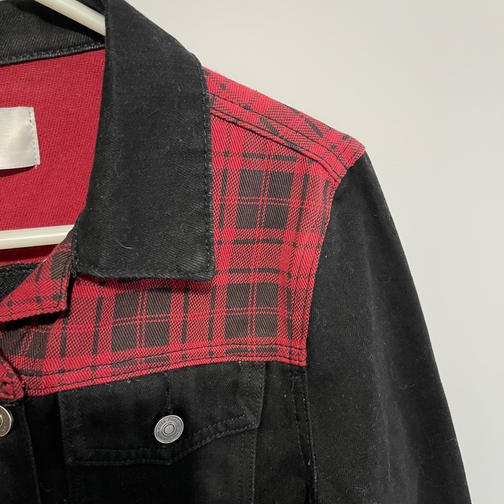 Kancan Aspen‎ Buffalo Plaid Jean Jacket Size Small - Picture 4 of 9